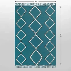 5' X 7' Soft Moroccan Tapestry With Double Knot Fringe Woven Outdoor Rug Teal - Opalhouse™ 9 5' X 7' Soft Moroccan Tapestry With Double Knot Fringe Woven Outdoor Rug Teal - Opalhouse™ -Opalhouse GUEST 59e527ba 7512 4b3c 92ea 0b2f51cfc486