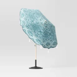 7.5'x7.5' Decorative Trim Scalloped Outdoor Market Umbrella Blue - Opalhouse™ Designed With Jungalow™ -Opalhouse GUEST 9155300f d9ba 4dd7 96d2 684b16a213c8