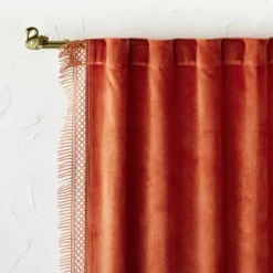1pc Light Filtering Velvet Macrame Trim Window Curtain Panel Burnt Orange - Opalhouse™ Designed With Jungalow™ 9 1pc Light Filtering Velvet Macrame Trim Window Curtain Panel Burnt Orange - Opalhouse™ Designed With Jungalow™ -Opalhouse GUEST 9bfd56a0 ad5c 4df0 98b1 851ec6623ce3